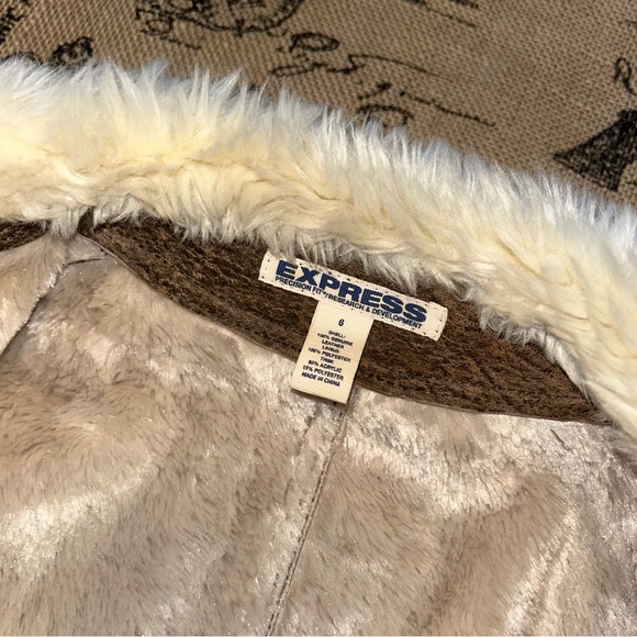 Express Vntg Distressed Genuine Suede Leather Zip Up Softest Faux - Picture 10 of 15